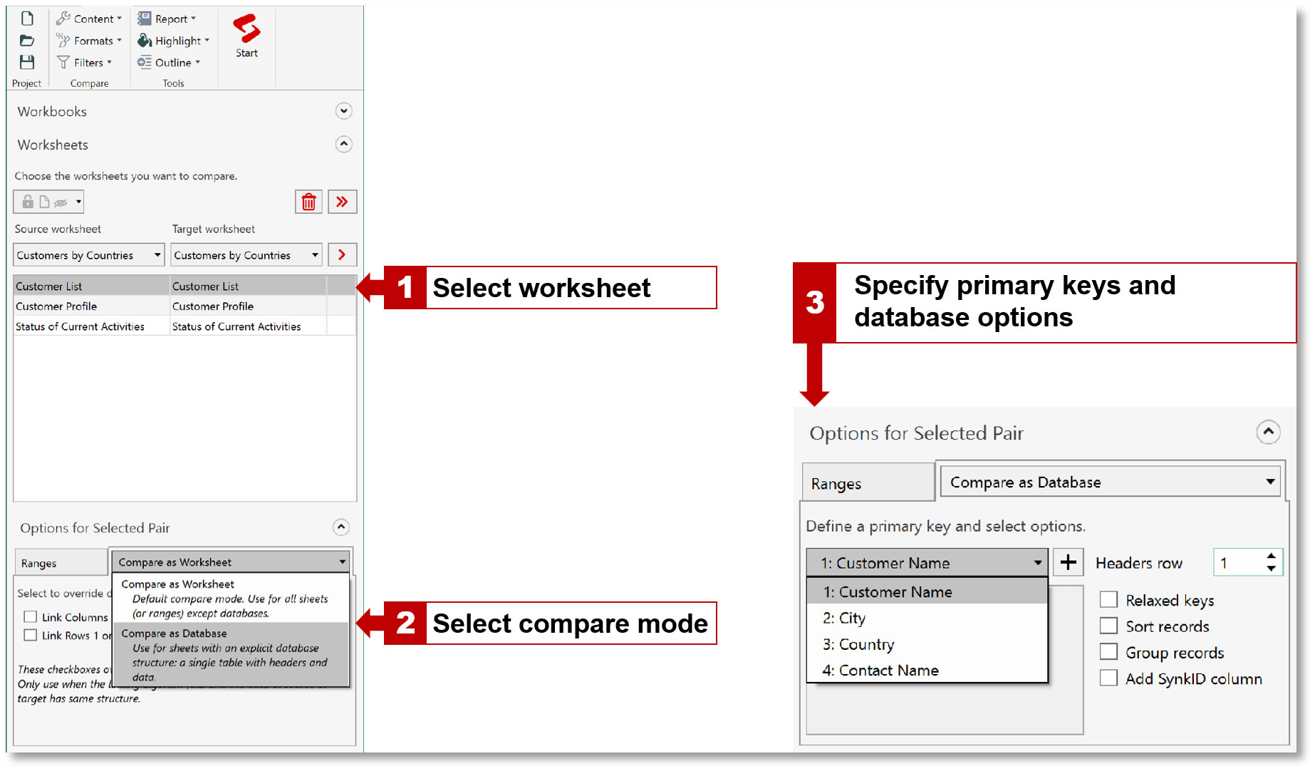 Compare Two Excel Files Compare Two Excel Sheets For Differences Synkronizer Excel Compare Tool 4007